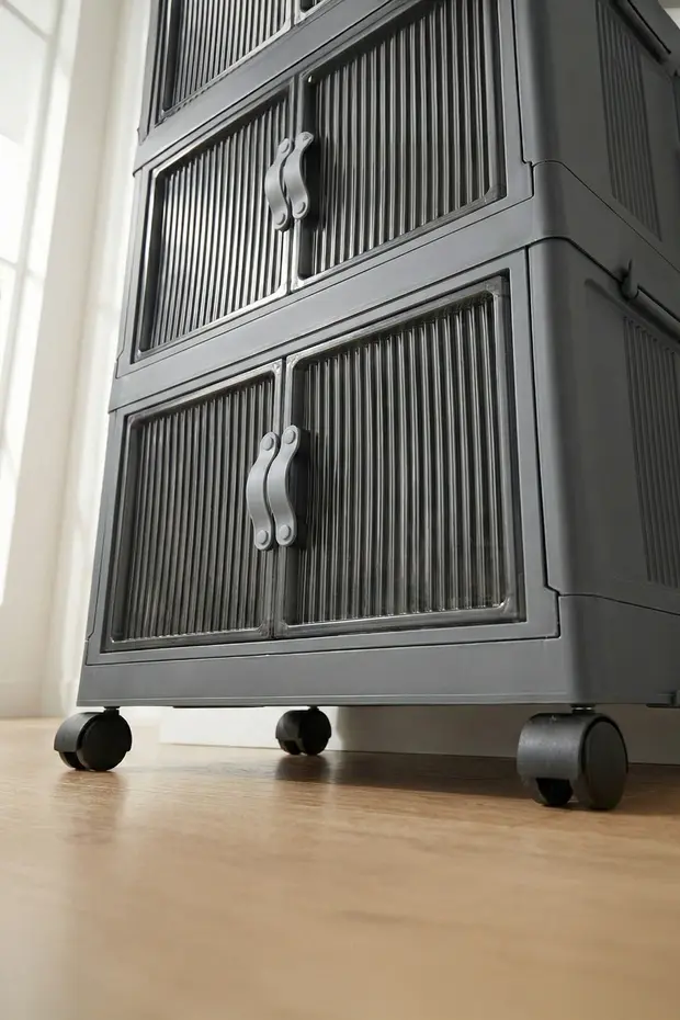 4'lü Portatif Organizer Tekerlekli Dolap Antrasit